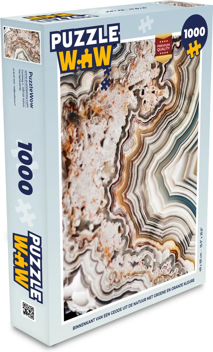 PuzzleWow Edelsteen Marmerprint Legpuzzel 1000 Stuks - Multicolor