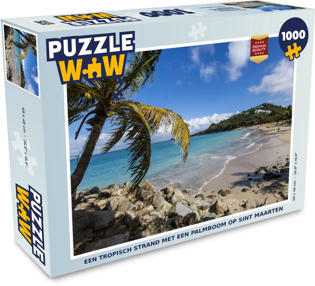 PuzzleWow Legpuzzel Tropisch Strand Sint Maarten 1000 Stuks
