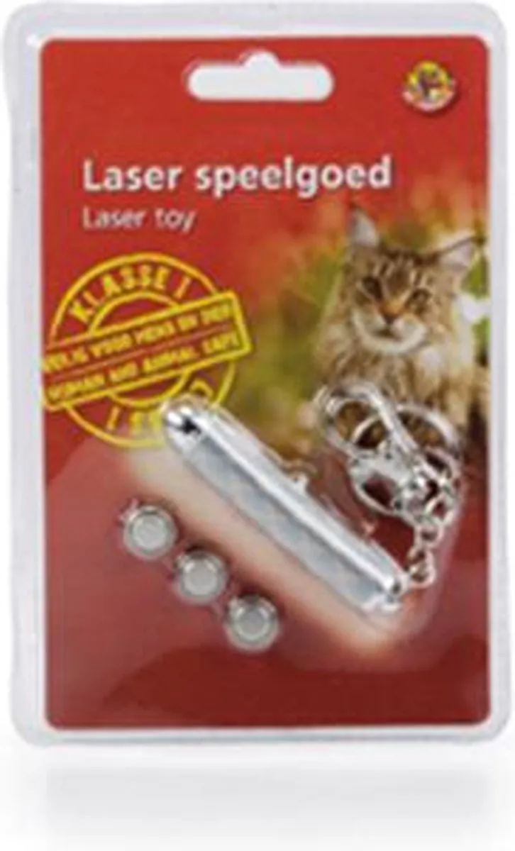 Beeztees Follow Me Laserlampje - Kattenspeelgoed 14x2x1,5cm - Zilver