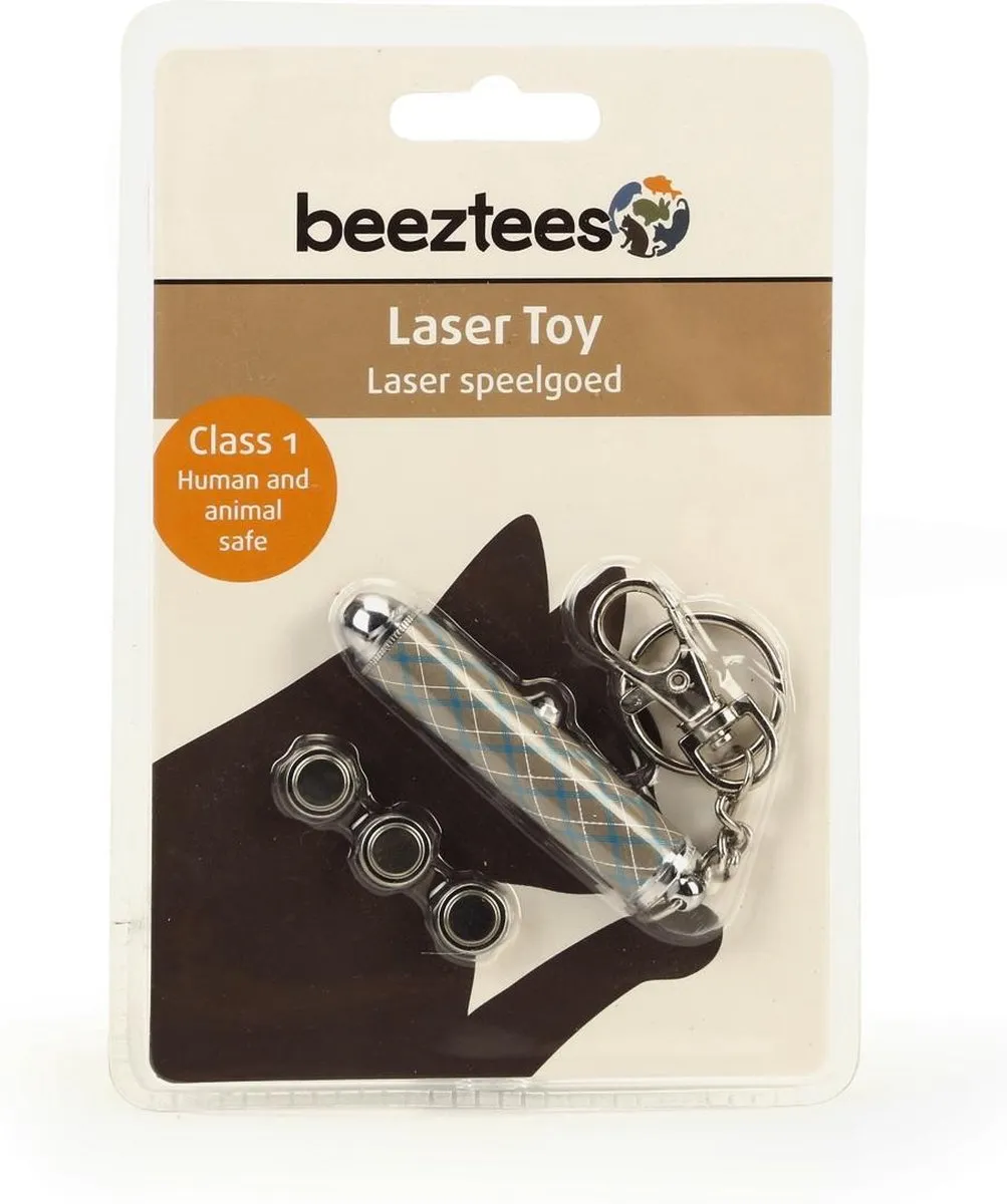 Beeztees Follow Me Laserlampje - Kattenspeelgoed 14x2x1,5cm - Zilver