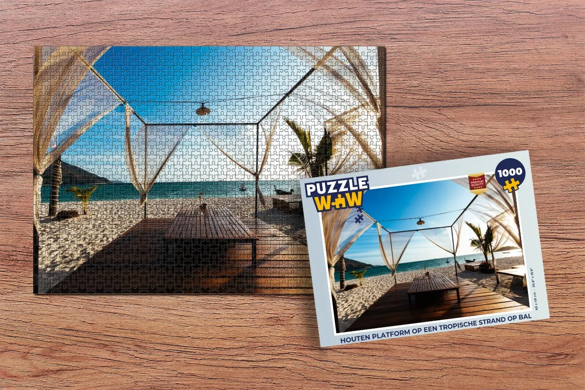 PuzzleWow Legpuzzel 1000 Stuks - Bali Tropisch Strand - Multicolor