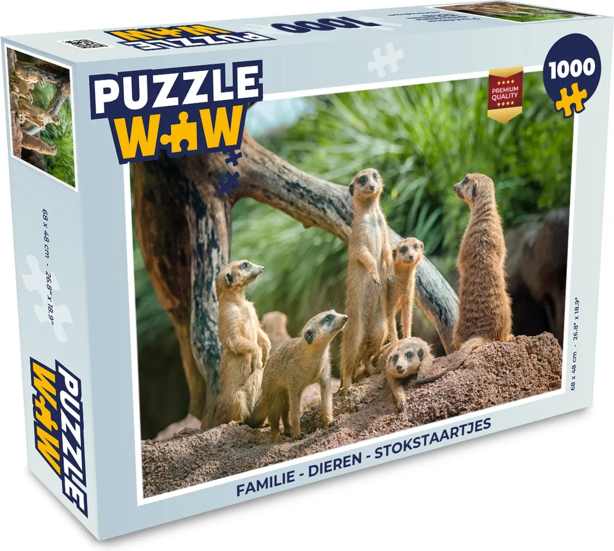 PuzzleWow Dieren Stokstaartjes Legpuzzel 1000 Stuks - Multicolor