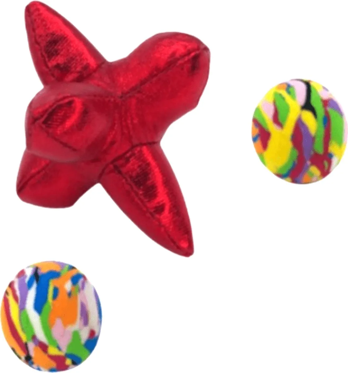 KONG Cat Active Jacks Stuiterbal - Multipack 1 Stuk - Rood
