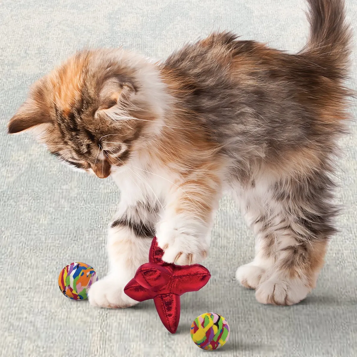 KONG Cat Active Jacks Stuiterbal - Multipack 1 Stuk - Rood