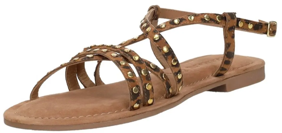 Lazamani - Tova Dames Sandalen Suede Leopard - Maat 40 - afbeelding 3 van 6