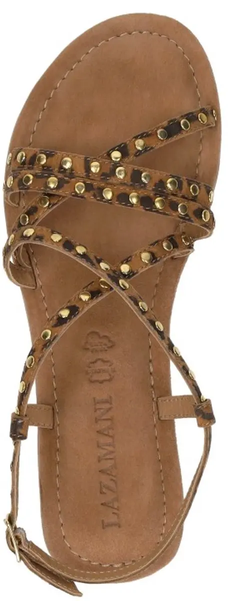 Lazamani - Tova Dames Sandalen Suede Leopard - Maat 40 - afbeelding 4 van 6