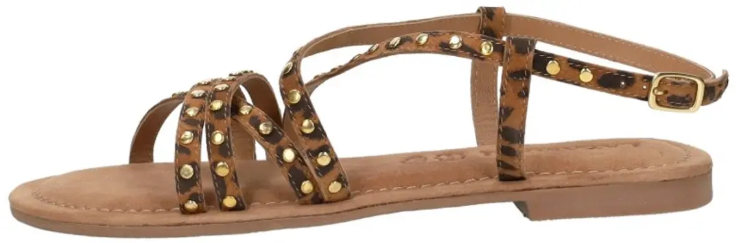 Lazamani - Tova Dames Sandalen Suede Leopard - Maat 40 - afbeelding 2 van 6