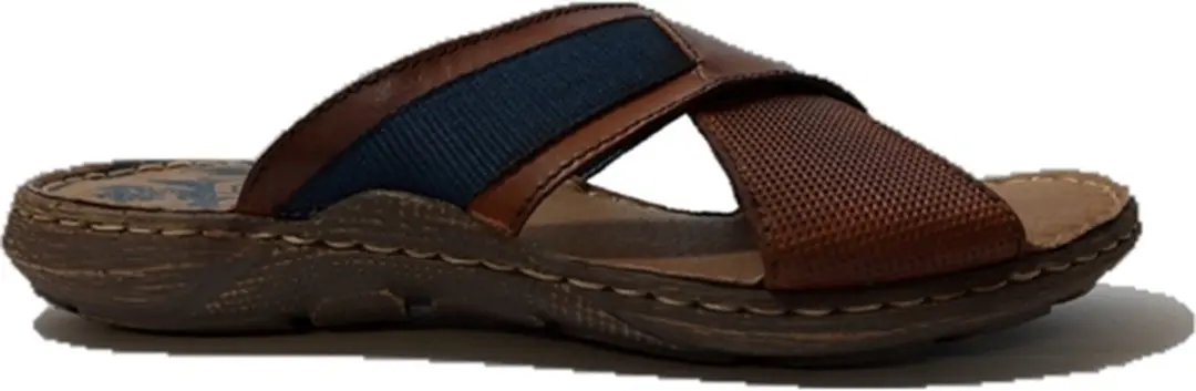 Rieker Slippers cognac Textiel