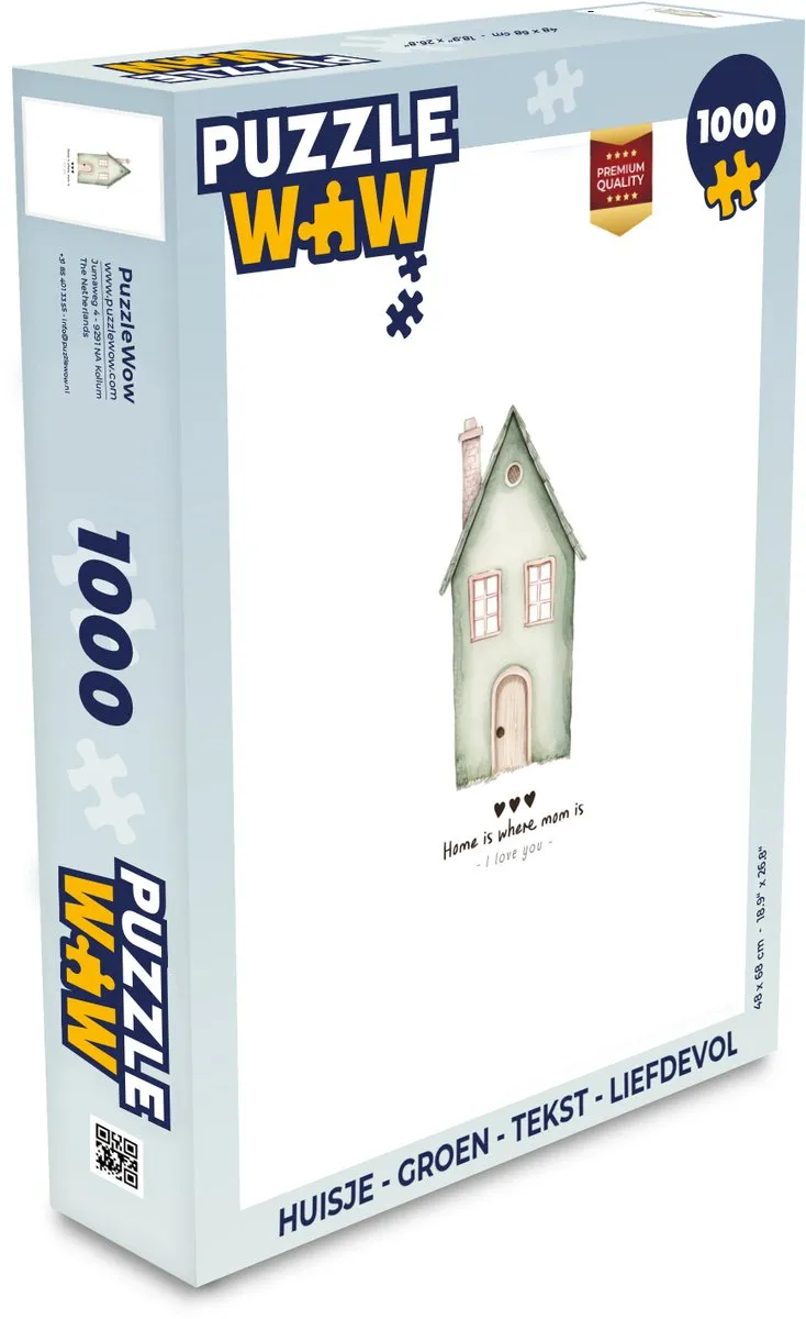 PuzzleWow Legpuzzel Huisje Groen 1000 Stuks