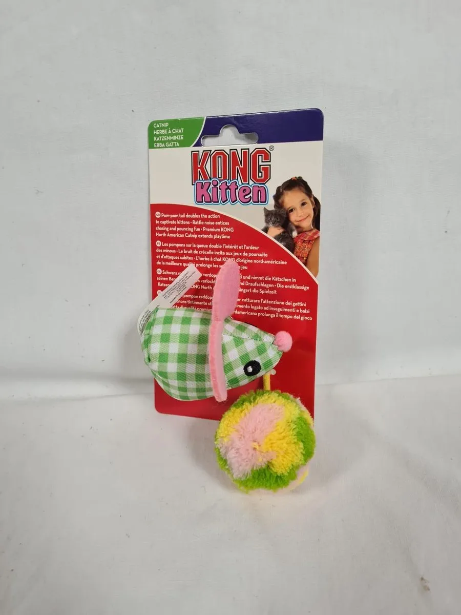 KONG Kitten Pom Tail Mouse - Groen