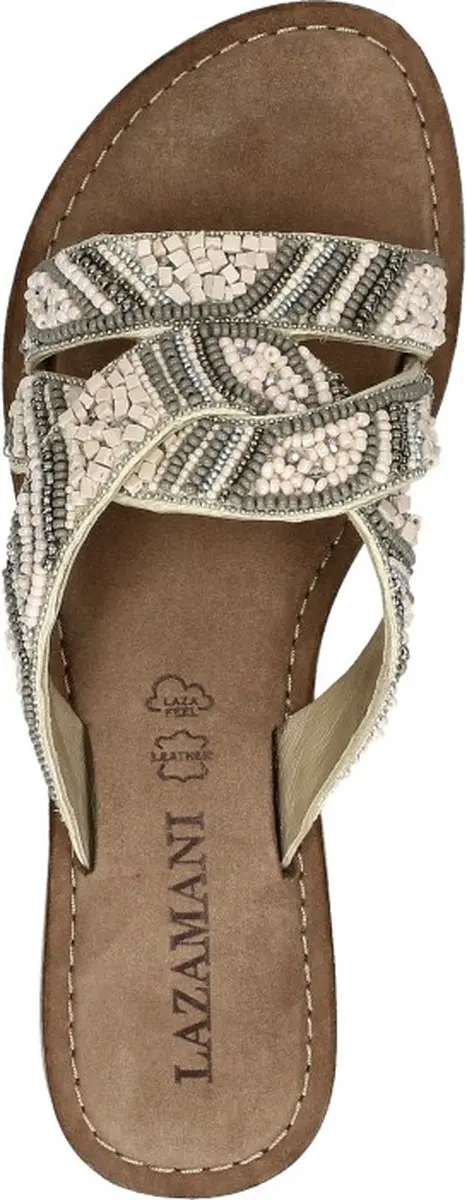 Lazamani - Dames Slippers 75.337 Beige - Maat 39