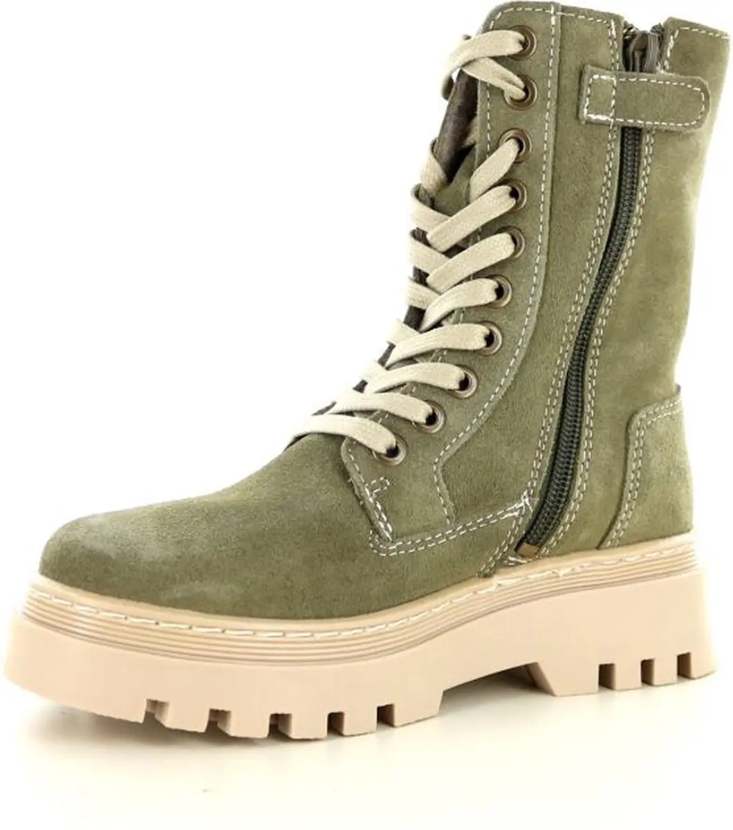 Bullboxer Meisjes Veterboot - Groen Suede - afbeelding 2 van 4