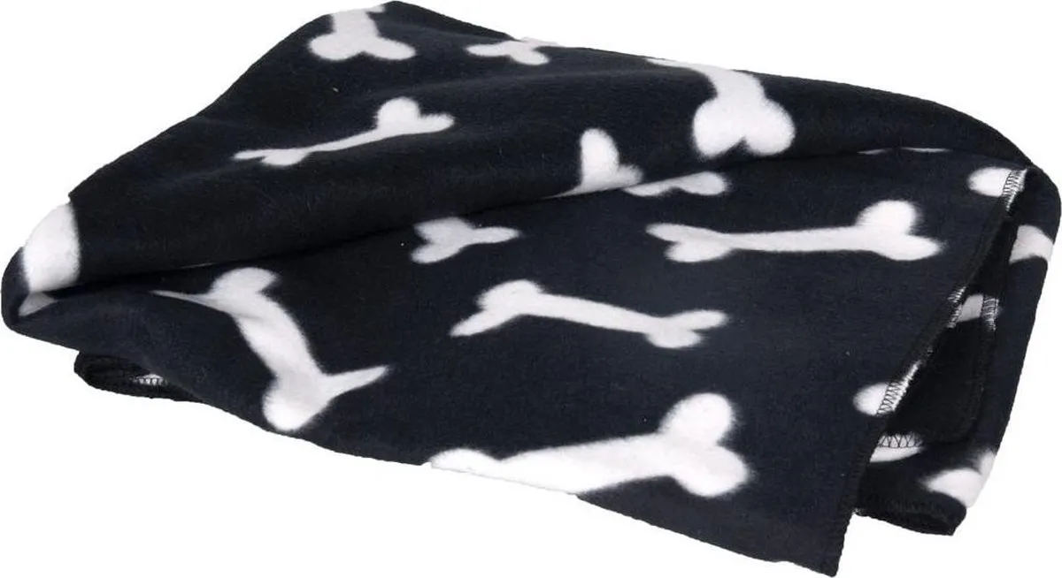 Flamingo Karlie Fleece Hondendeken 100x70cm - Zwart