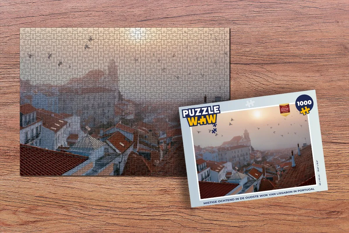 PuzzleWow Lissabon Legpuzzel 1000 Stuks - Multicolor