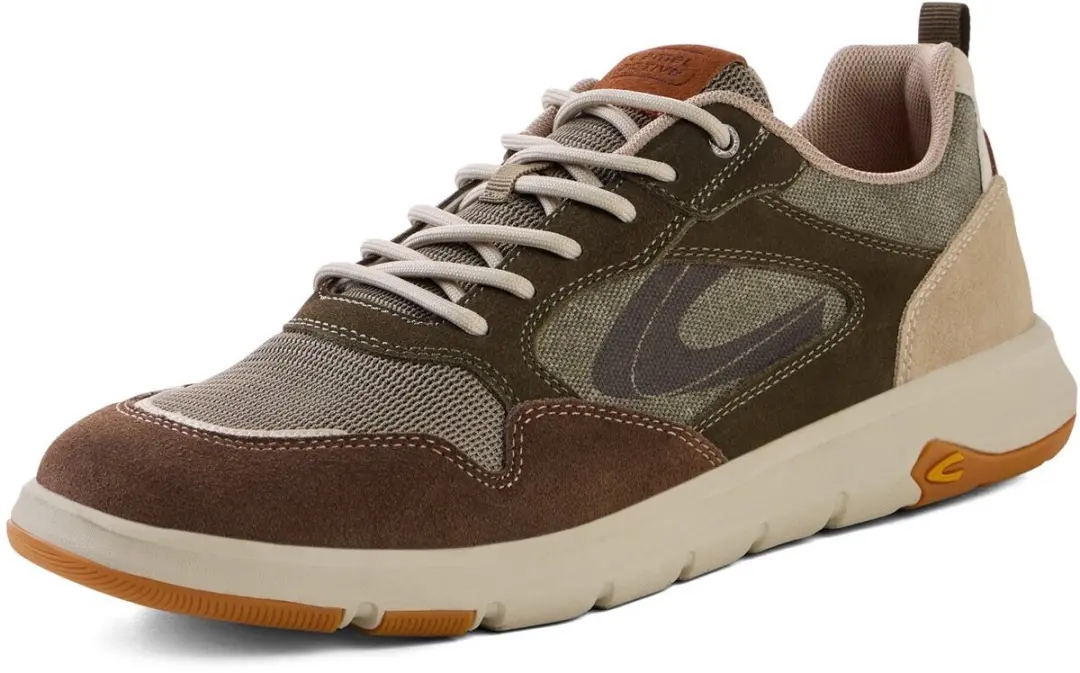 camel active Lichte sneakers van leer en textiel