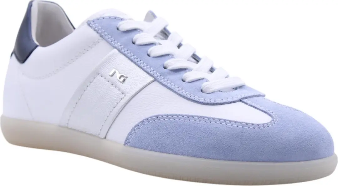 Sneaker Nerogiardini Velour Cile Bianco Etoile Argento Nettuno Oceano