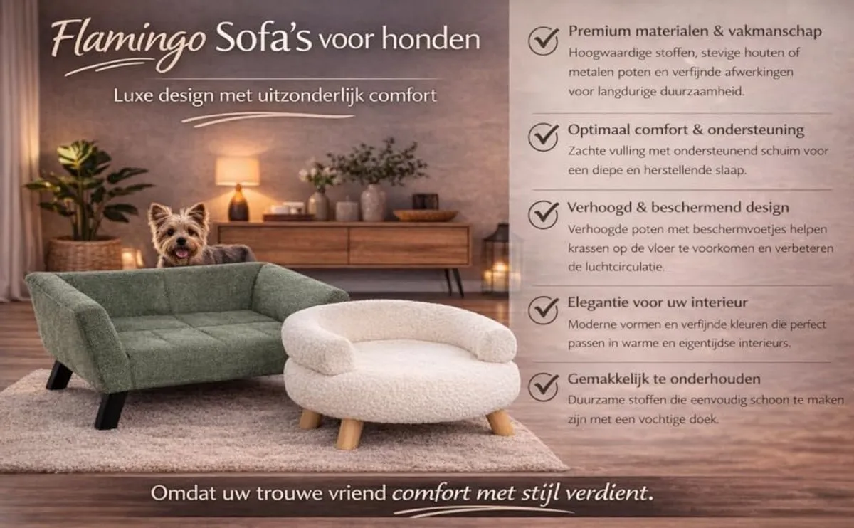 Flamingo Dolco Hondenbed - Donkergroen 54x50x40cm