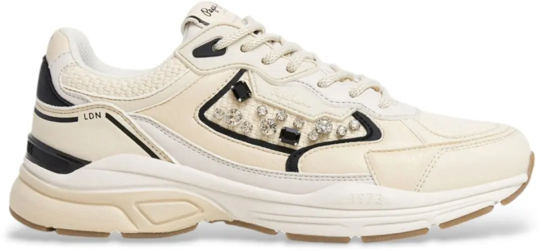 Pepe Jeans Dave Knit beige sportschoenen