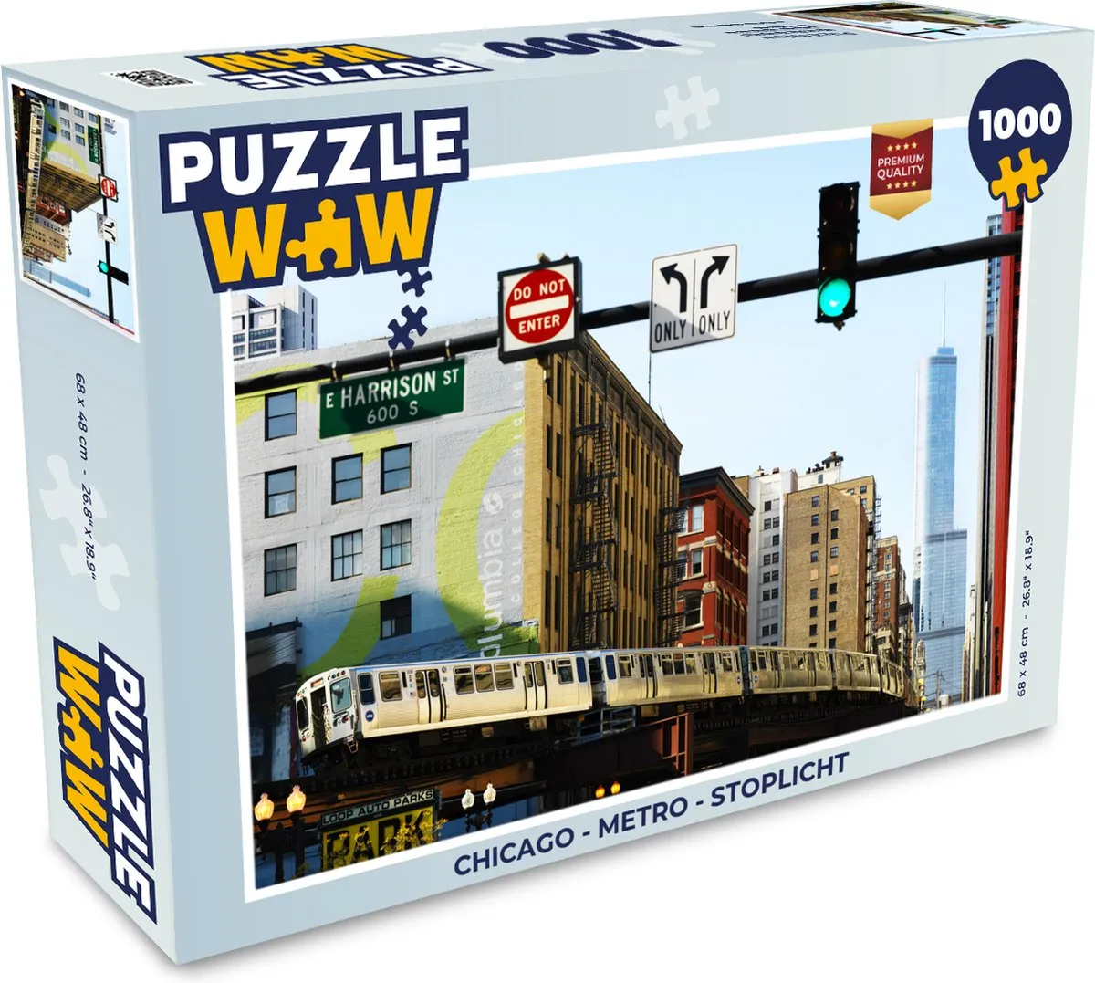 PuzzleWow Chicago Metro Stoplicht Legpuzzel 1000 Stuks