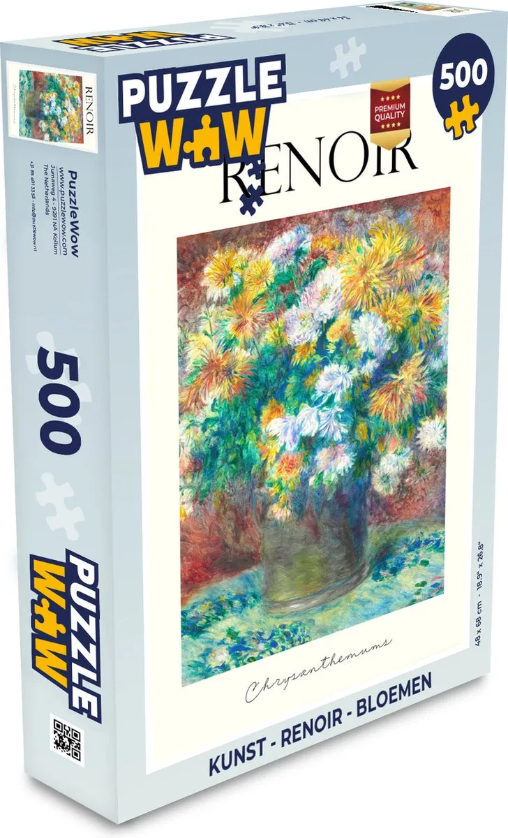 PuzzleWow Renoir Bloemen Legpuzzel 500 Stuks - Multicolor