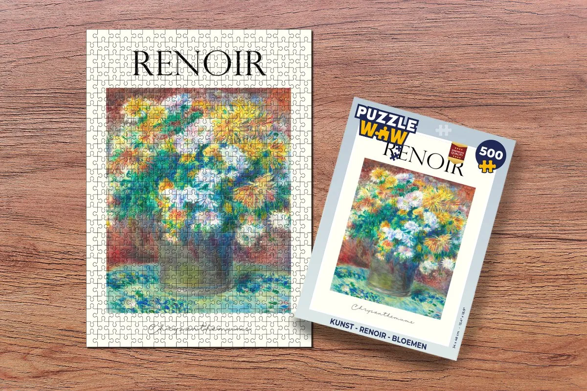 PuzzleWow Renoir Bloemen Legpuzzel 500 Stuks - Multicolor