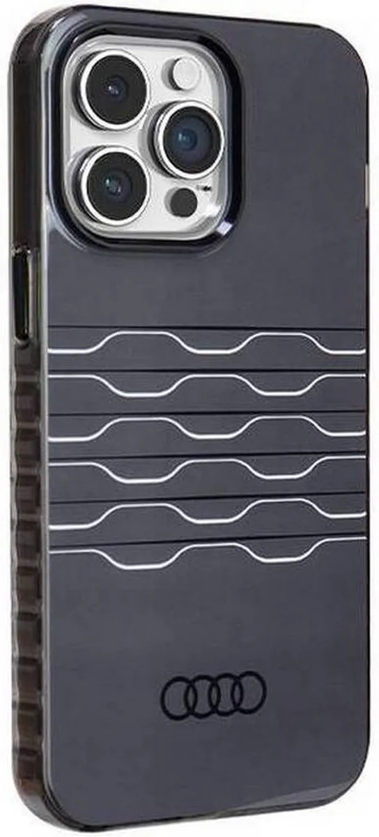 Audi IML Grille Pattern Back Case MagSafe iPhone 14 Pro Max - Zwart - afbeelding 3 van 6