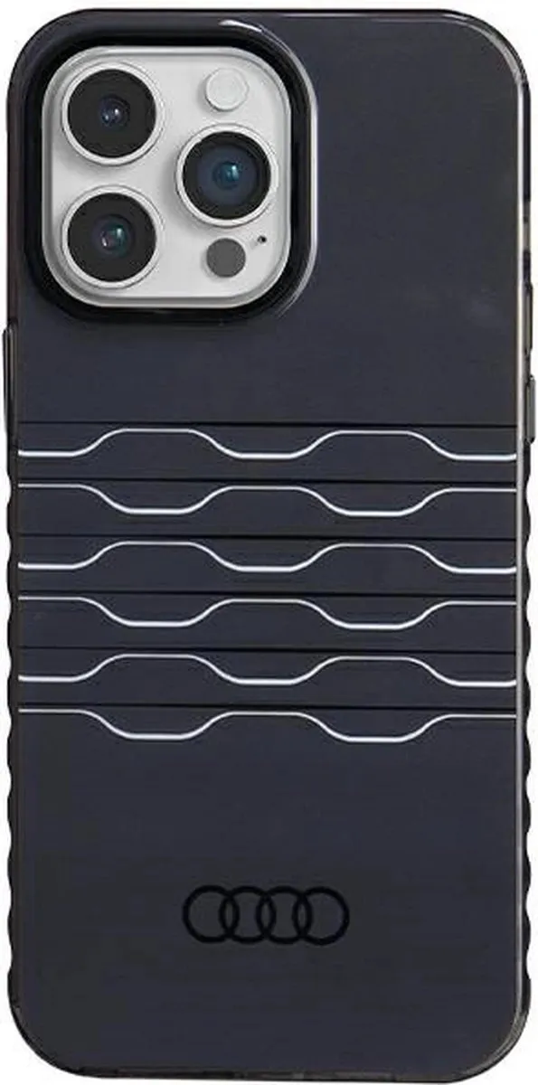 Audi IML Grille Pattern Back Case MagSafe iPhone 14 Pro Max - Zwart - afbeelding 5 van 6