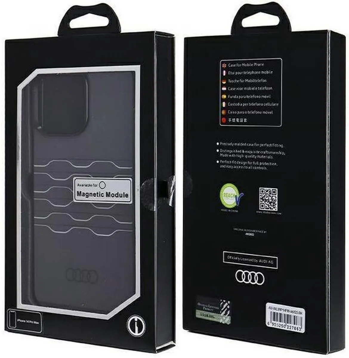 Audi IML Grille Pattern Back Case MagSafe iPhone 14 Pro Max - Zwart - afbeelding 4 van 6