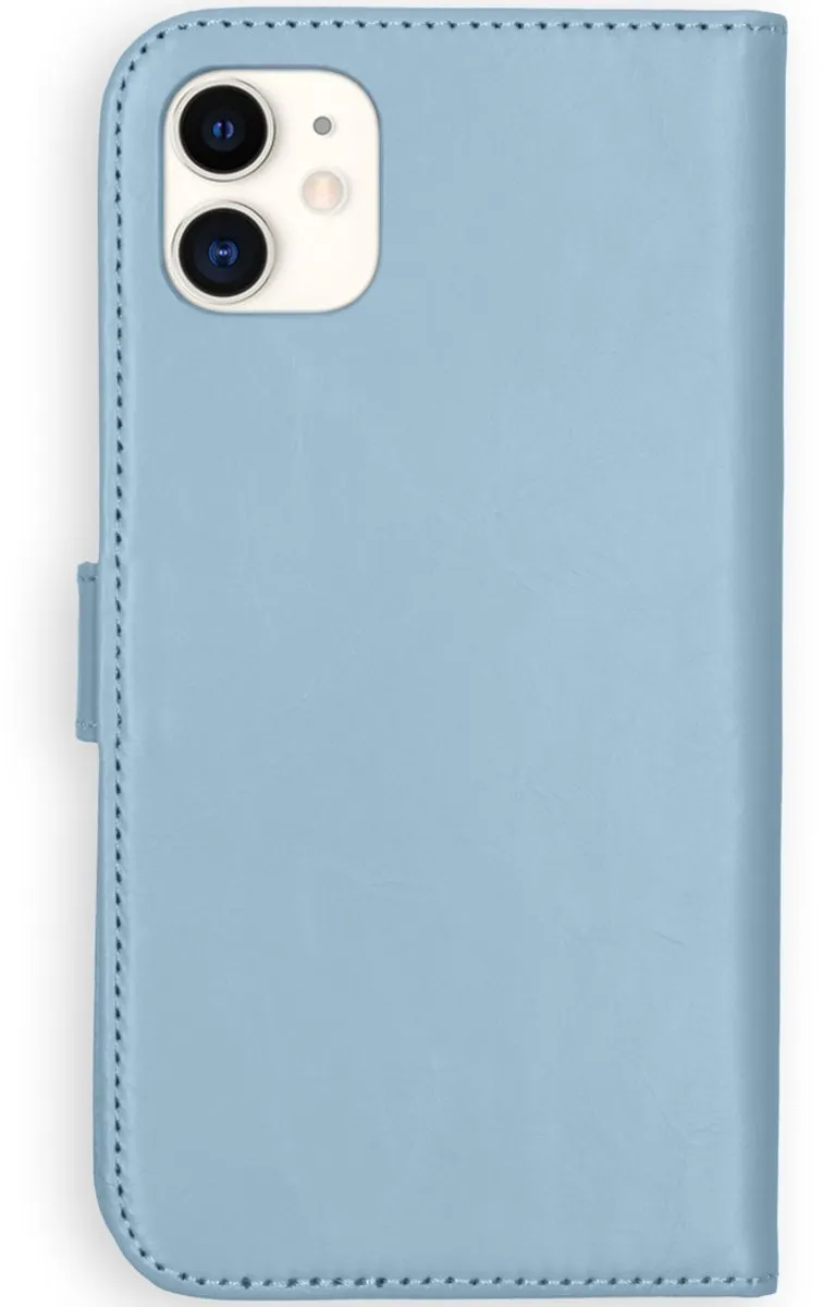 Selencia Hoesje iPhone 11 - Echt Leder Bookcase - Lichtblauw