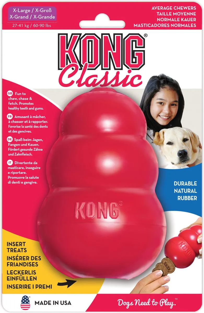 KONG Classic Snackbal Honden Speelgoed 10.16cm - Rood