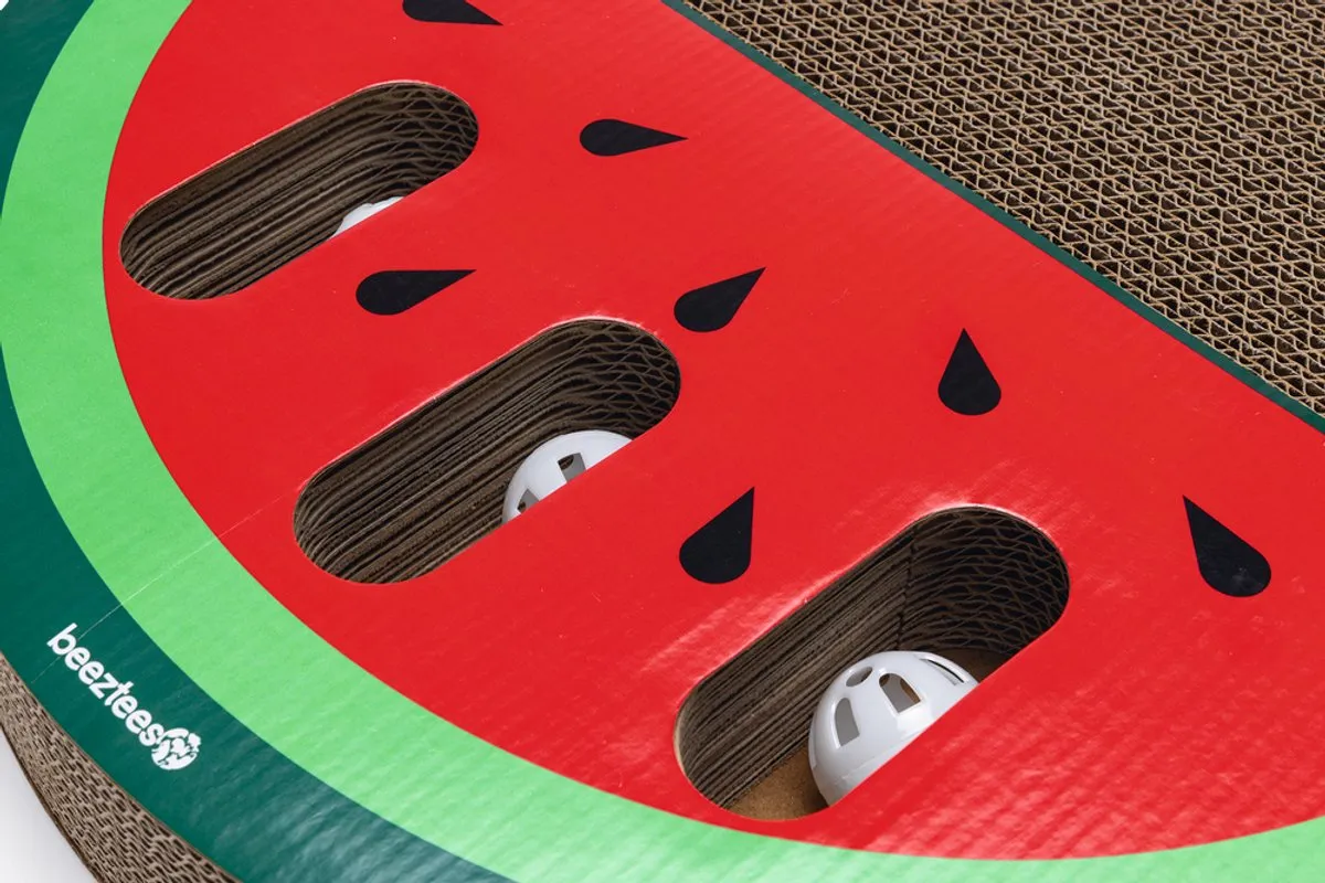 Beeztees Krabspeelgoed Melon - Karton 45x45x6cm - Multi - afbeelding 6 van 6