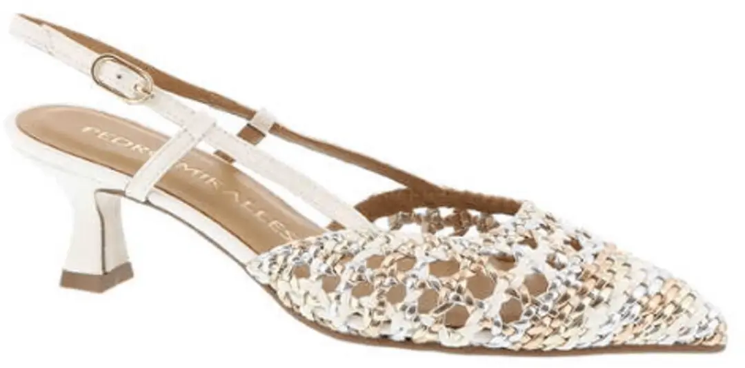 Pedro Miralles Dames Slingback Metal Blanco