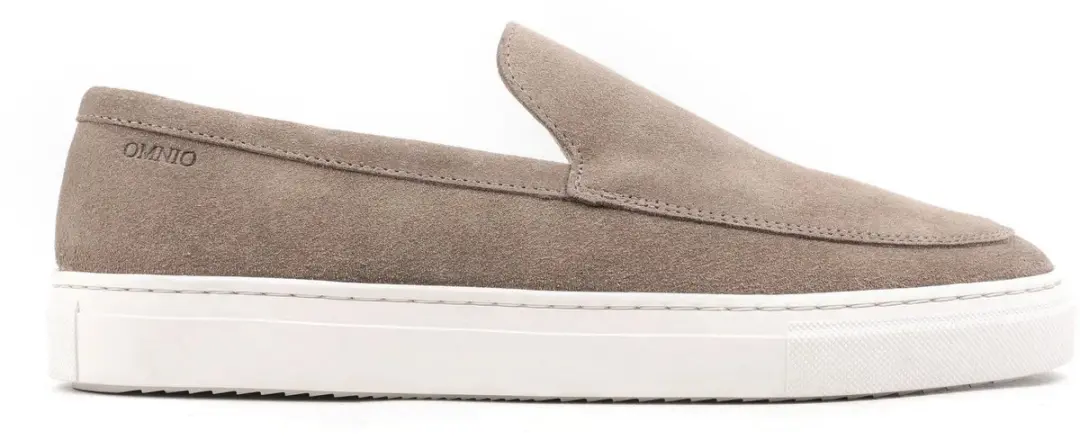 Omnio malton plain loafers heren camel suède