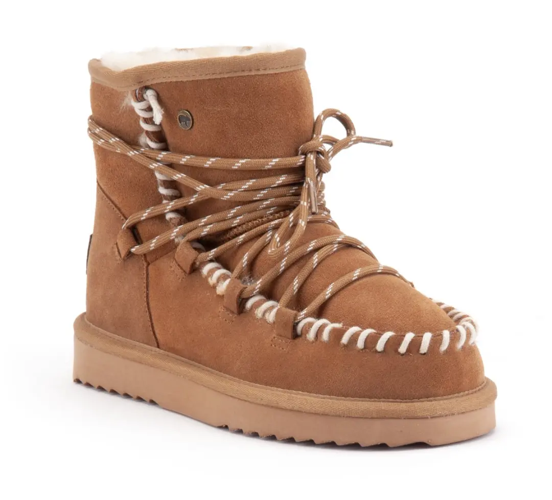 Warmbat Kalbarri Suede lace boot Dames - Cognac - afbeelding 2 van 6