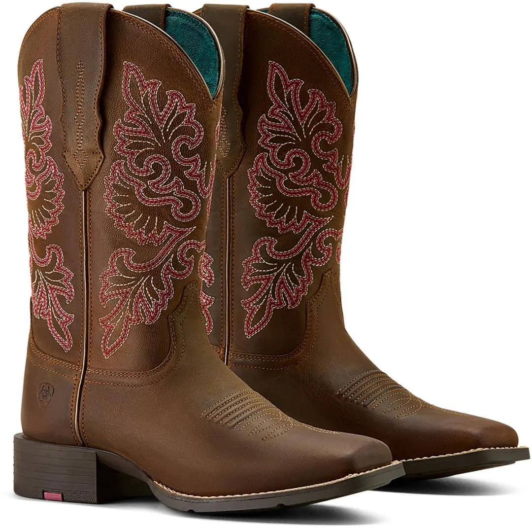 Ariat Round Up Wide Square Toe Dameslaarzen - Bruin 40 - afbeelding 3 van 6