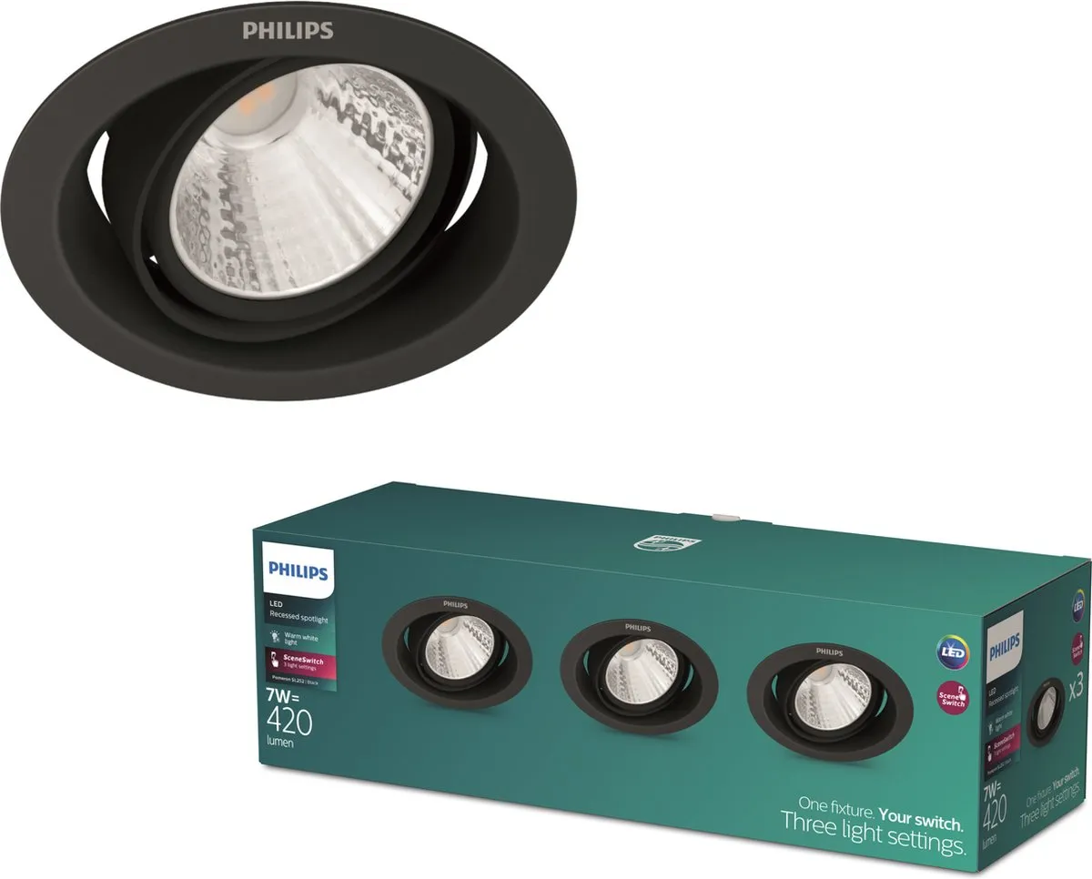 Philips Pomeron Inbouwspot 7W Warmwit