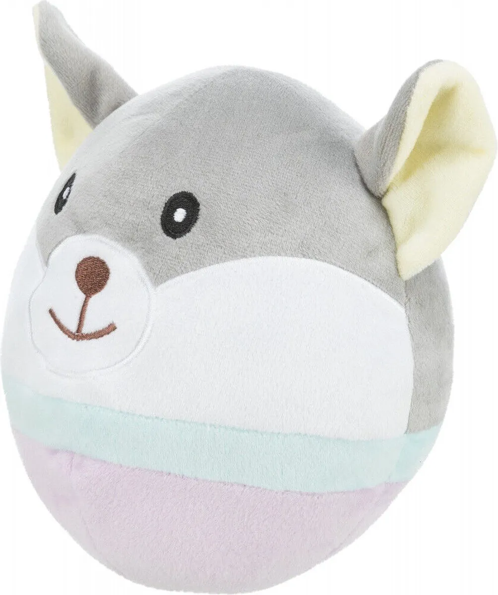Trixie Junior Beer Pluche 20cm - Grijs/Wit/Roze/Blauwgroen