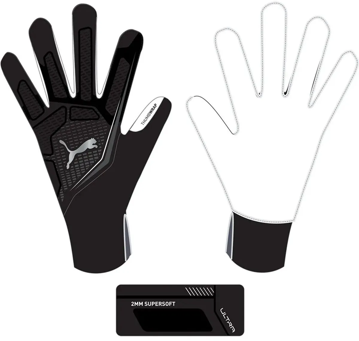 PUMA Ultra Play Keeperhandschoenen P041952039 - Maat 9 - Zwart/Zilver - afbeelding 2 van 2