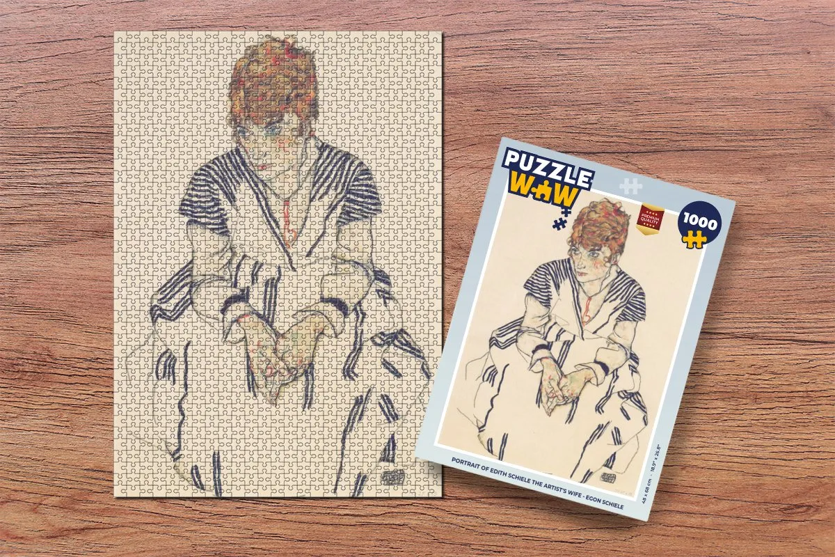 PuzzleWow Portrait of Edith Schiele Legpuzzel 1000 Stuks - Multicolor
