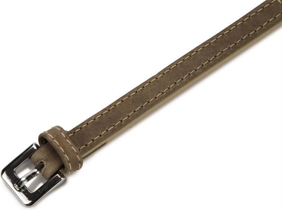 Beeztees Comfort Halsband Hond Leer Grijs 32cm x 12mm