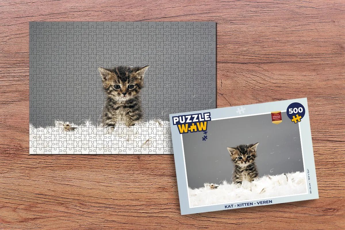 PuzzleWow Kat - Kitten Legpuzzel 500 Stuks - Multicolor