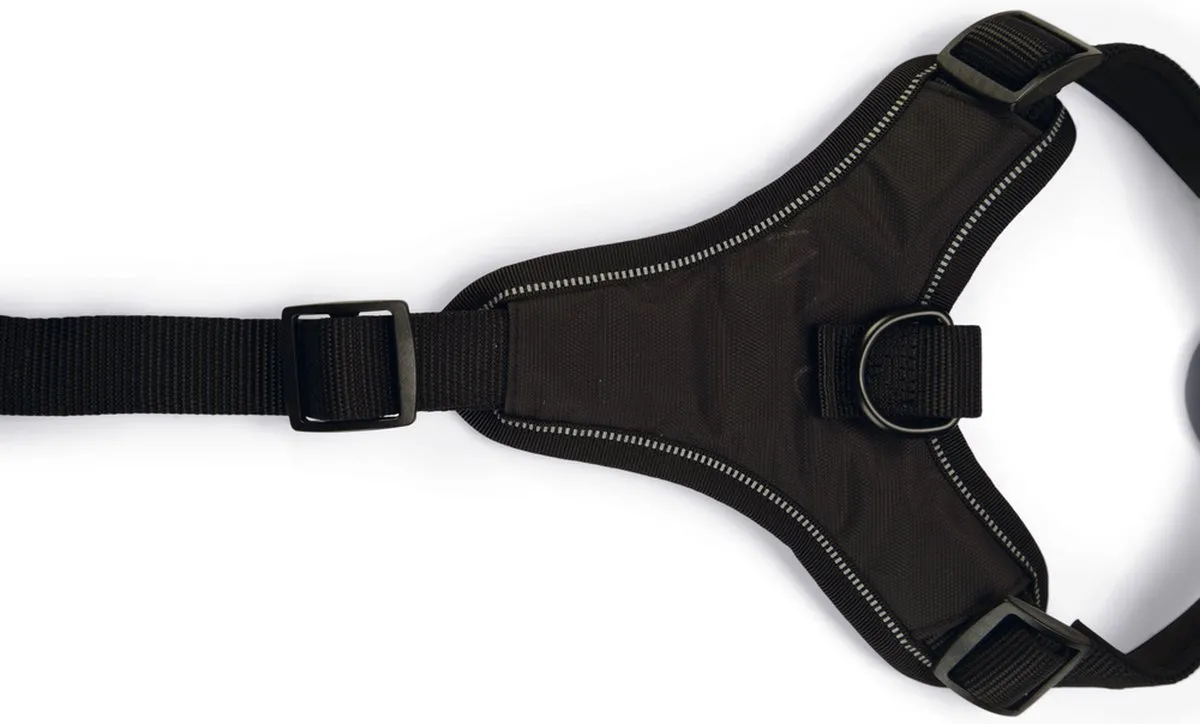 Beeztees Parinca Y-Tuig - Hondentuig Nylon Zwart - 81-100 cm x 30 mm