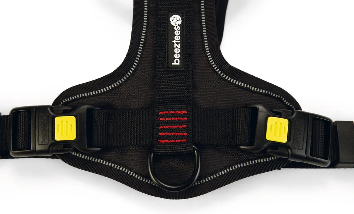 Beeztees Parinca Y-Tuig - Hondentuig Nylon Zwart - 81-100 cm x 30 mm