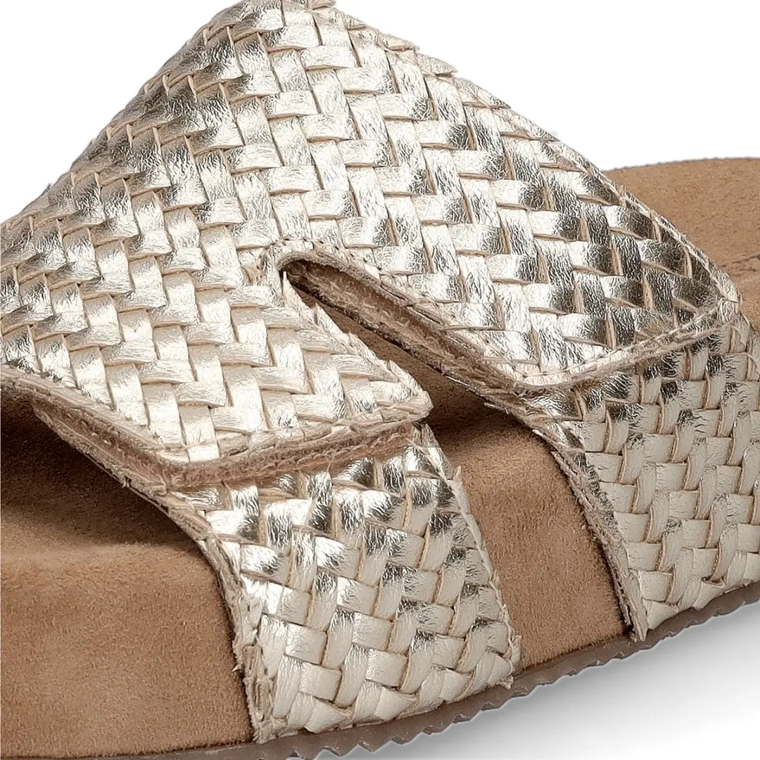 Mille Dames Slippers Leer Goud