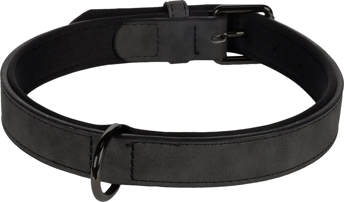 Flamingo Delu Halsband Honden - Zwart L 42-52cm