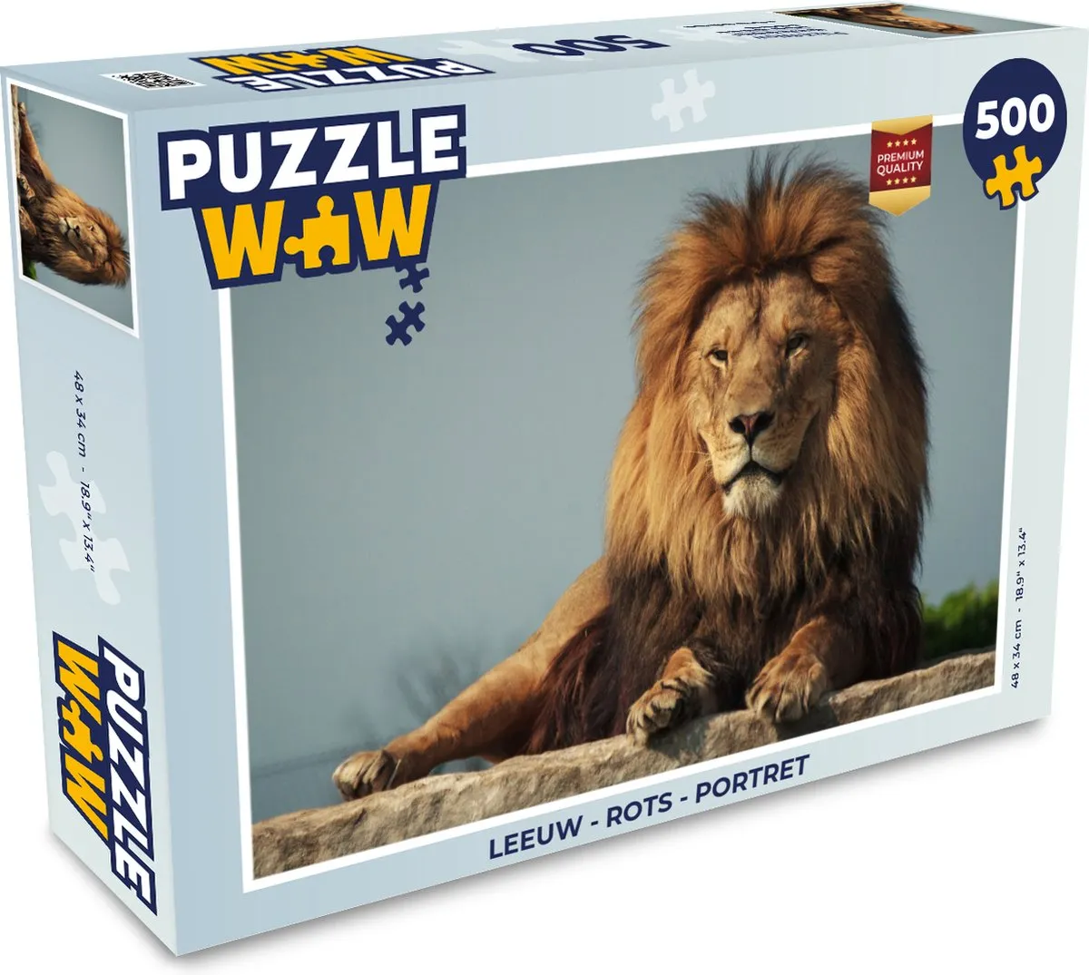 PuzzleWow Leeuw Rots Portret Legpuzzel 500 Stuks