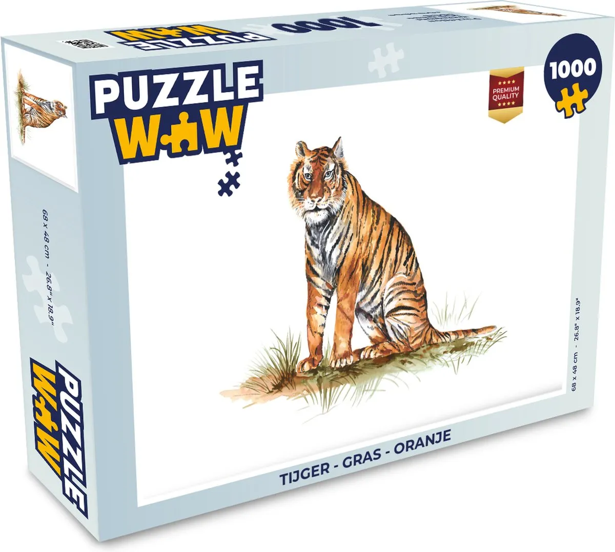 PuzzleWow Tijger Gras Legpuzzel 1000 Stuks