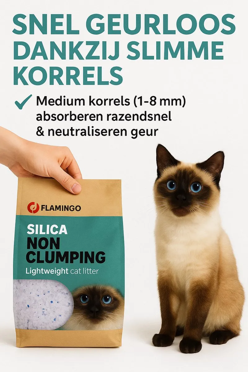 Flamingo Silica Kattenbakvulling 5L - Geurloos & Stofvrij