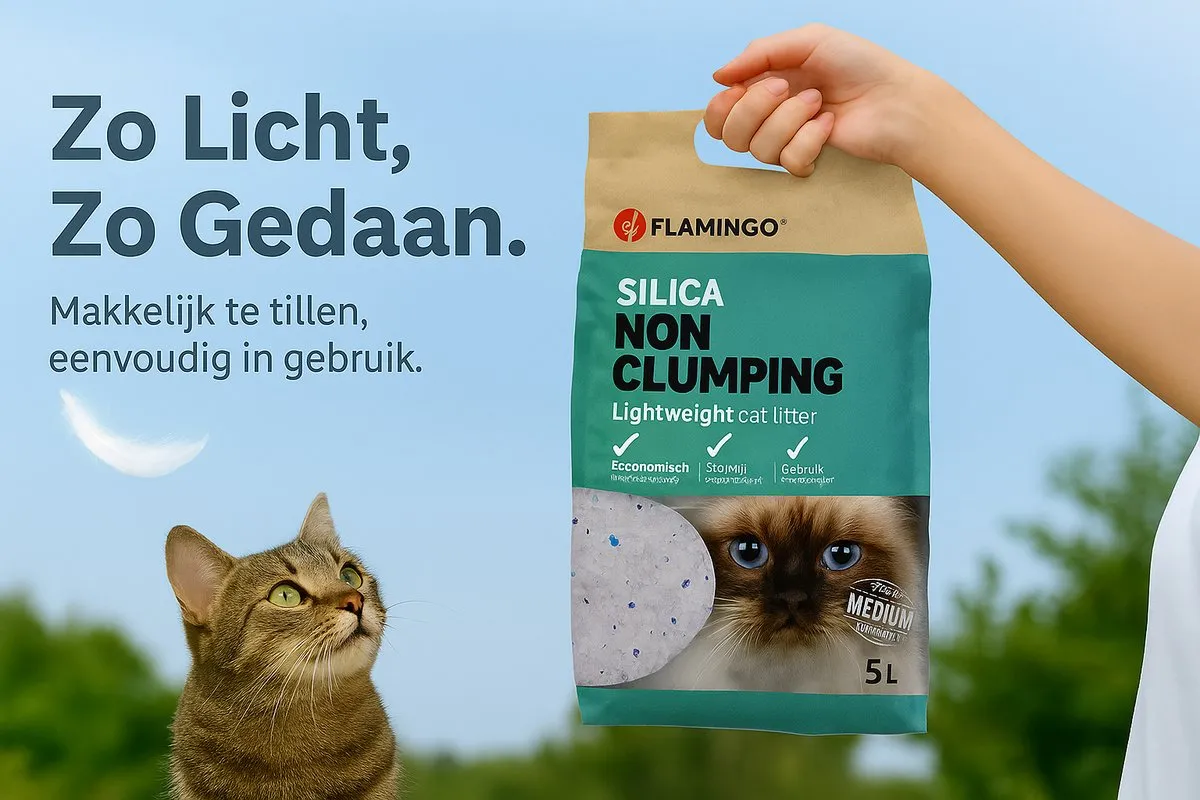 Flamingo Silica Kattenbakvulling 5L - Geurloos & Stofvrij