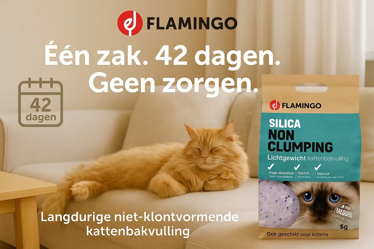 Flamingo Silica Kattenbakvulling 5L - Geurloos & Stofvrij